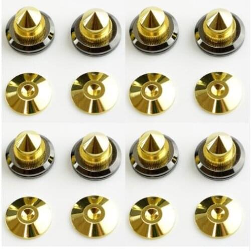 NEW 8SET Gold Speaker Spikes Subwoofer Spikes Isolation CD Amplifier Turntable Pad Stand Feet nail shock absorber feet