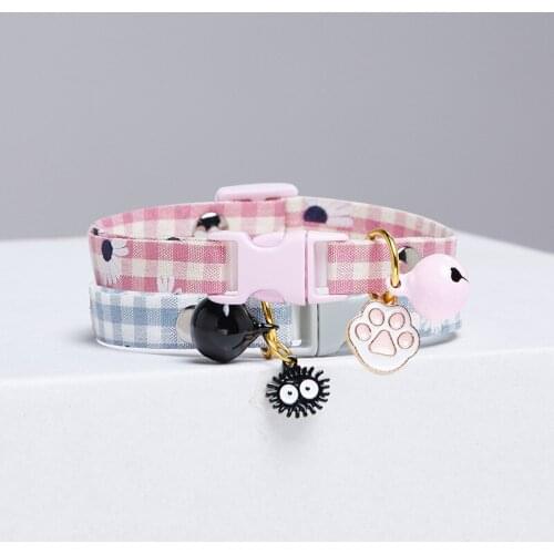 Collar Candy Avocado Pendant Cat Plaid Cat Collars Bell Cartoon Necklace Adjustable Collar for Cat Small Dog Pet Cat Accessories