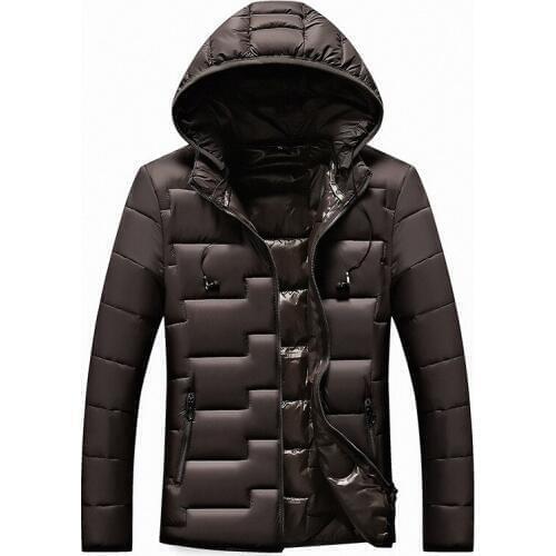 Men Fashion Hooded Parkas Coat Winter Male High Quality Casual Parka Overcoat Mens Solid Color Parkas Coats