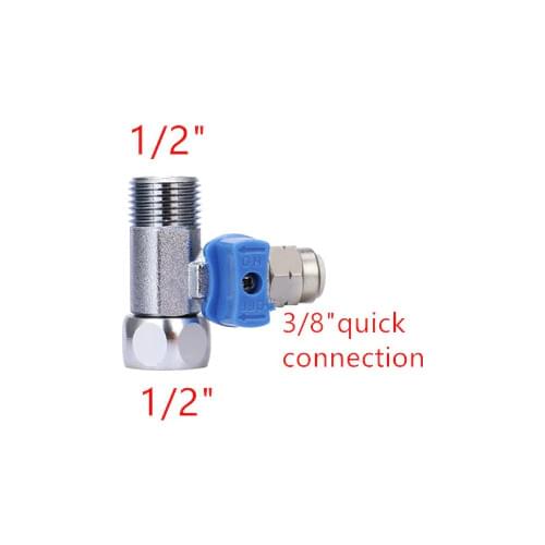 1/2" To 3/8" Lead Free RO Feed Water Adapter Tee Ball Valve Faucet Shut Off Ball Valve Fitting Connection RO Water Filter
