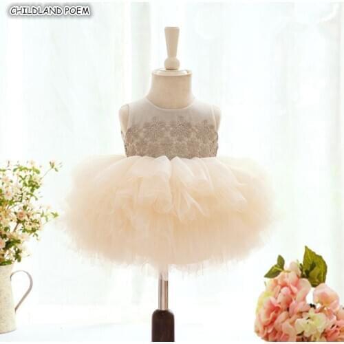 Baby Dress Infant Toddler Kids Girls Dress 1st First Birthday Party Wedding Gown Dresses Lace Princess Kids Dresses For Girls
