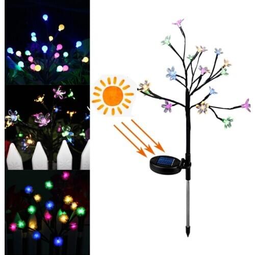LED Solar Power Tree Light Outdoor Garden Lawn Landscape Lamp RGB Solar LED Bulbs Patio Christmas Tree Fence Wedding Decoration