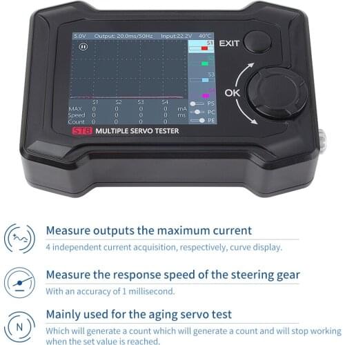 ToolkitRC ST8 2.4 TFT 7-28V 8-Channel Servo Integrated Tester 4 Independent Interface Signal Test