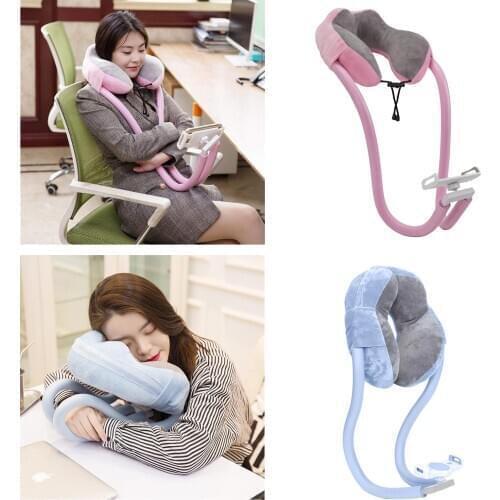 U-Shape Neck Pillow Memory Foam Cushion with Flexible Phone Reading Holder