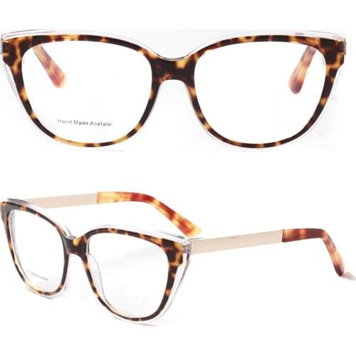 Womens Round Eyeglass Frames For women cateye glasses frames 2020 Fashion Acetate Metal high quality Spectacles Rx eyeglasses