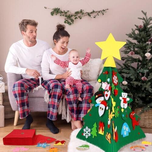 Felt Christmas Tree decoration DIY Santa Claus Handicrafts Detachable Accessories New Year´s Room Decoration Party decor