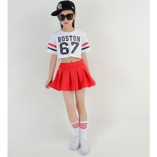 Girls Hip Hop Skirts Clothing Dance Costumes for Children Jazz Ballroom Dancing Skirt Competition Costumes Show Stage Outfits LJ