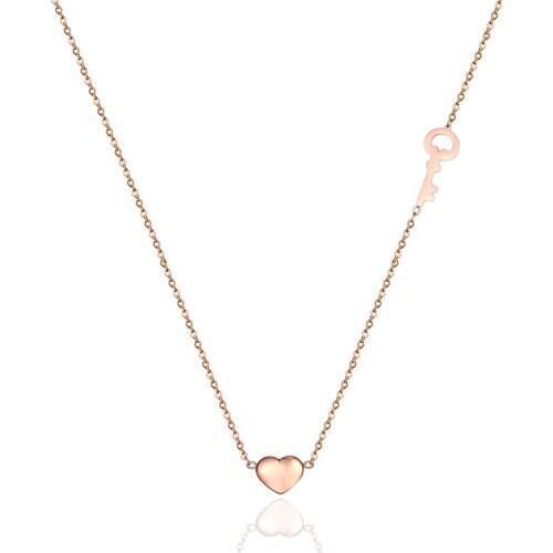 Fashion Tiny Heart Dainty key Necklace Long chain Womens on neck Chocker Pendant Clavicle chain Jewelry Accessories Lovers gift