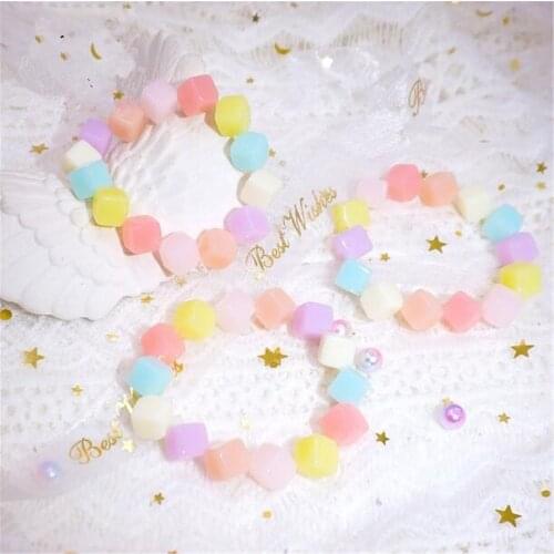 Lolita Girl Candy Color Bracelet Lolita Beads Bracelet Women Girl Jewelry Accessories B1480