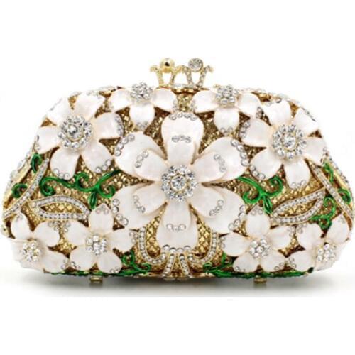 Women Luxury diamond drop wine wax dinner package full drilling hollow night club full diamond clutch evening bag wallets