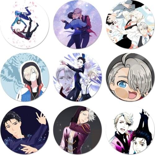 Anime YURI on ICE Icons Pins Badge Decoration Brooches Metal Badges For Backpack Decoration 58mm