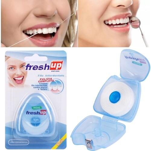 50M Micro Wax Peppermint flavor Dental Flosser Interdental Brush Teeth Stick Toothpicks Floss Pick Oral Hygiene Clean Wire