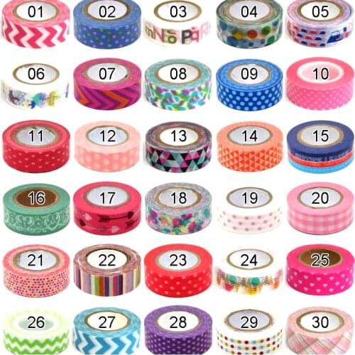 1/2/5Pcs 1.5cm 10M DIY Paper Sticky Adhesive Sticker Decorative Washi Tape SCIE999