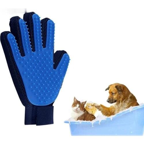 1pc pet bathing gloves cat grooming gloves back fur wash animal cat animal brush hair removal comb dog massage gloves