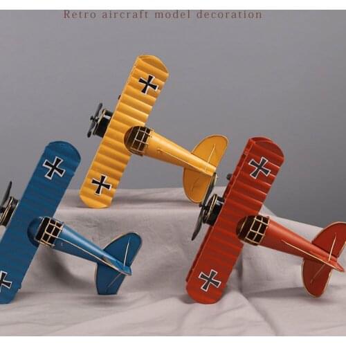 1pc Retro Iron Art Aircraft Model Large Metal Crafts Creative Bookshelf Furnishings Living Room Bedroom Home Decor