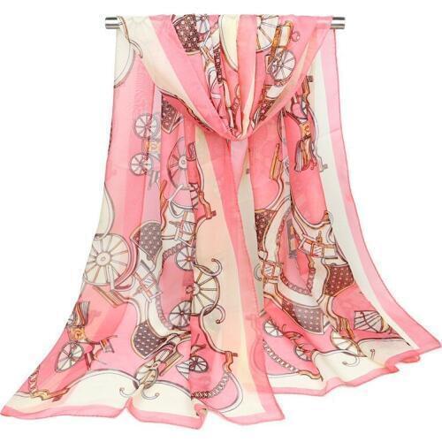2020 NEW carriage Beach Breathable chiffon scarf silk square hijab cool shawl ladies foulard femme Scarves hair bufanda mujer