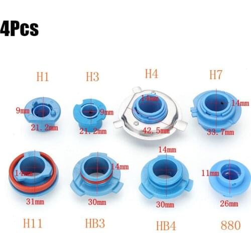 4Pcs Car LED Headlight Bulb Base Lifespan Adapter Socket Retainer Halogen Capsule Headlamps Holder 880/HB4/HB3/H11/H7/H4/H3/H1
