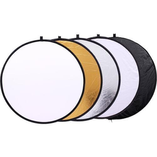 80cm 5 in 1 gold silver white black translucent New Portable Collapsible Light Round Photography Photo Reflector for Studio