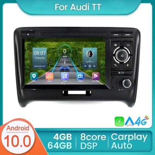 Car Radio Android 10.0 8-Core Car Multimedia Player autoradio GPS For Audi TT MK2 8J 2006-2012 Carplay AUTO BT NO DVD