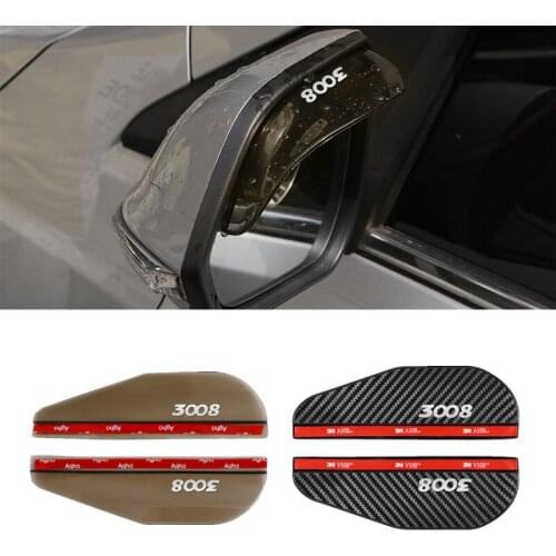 Car Rearview Mirror Rain Eyebrow Rain Shield Shade Protector Cover for Peugeot 3008 Car Styling