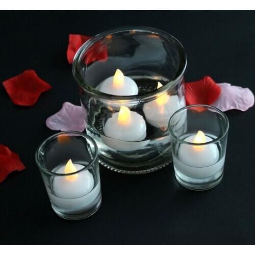 Flameless Floating Candles Waterproof LED Floating Tealights Decor For Wedding Party Christmas (A Pack 12Pcs )