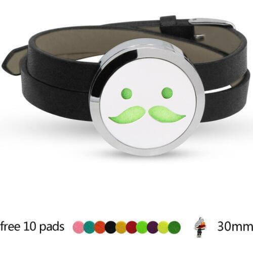 New lovely design Aroma diffuser Bracelet with Emoticon Stainless Steel Magnetic Diffuser locket slide Perfume Locket 10 Pads