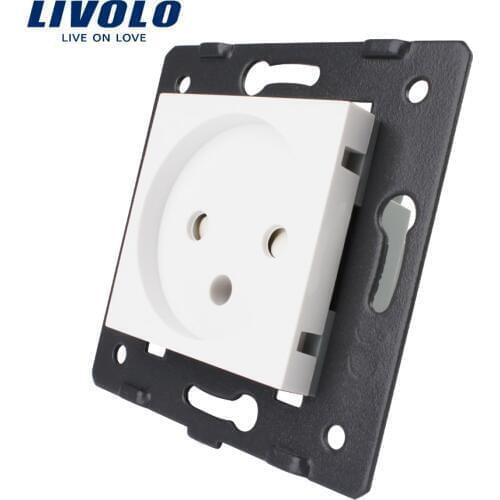 Livolo EU Standard Israel Power Socket, White Crystal Glass Panel, AC 100~250V 16A Wall Power Socket, VL-C7-C1IL-11