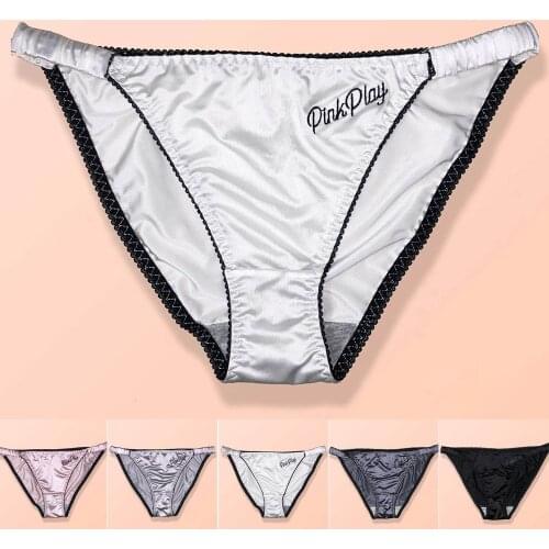 Hot Silk Satin Women Sexy Lingerie G String Seamless Panties Low-Rise Ladies T-back Comfortable Briefs For Female Underwear