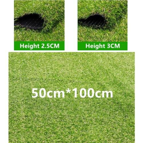 2Pcs Artificial Grass Thick Turf Multi-use Outdoor / Indoor Rug Synthetic Lawn Carpet Faux Grass Landscape for Patio Garden