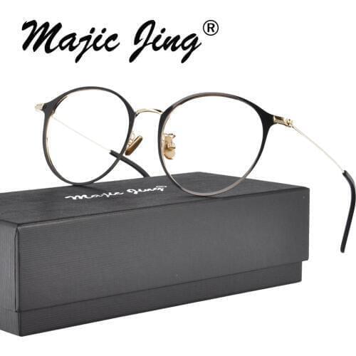 Magic JIng full rim round unisex metal prescription spectacles RX optical frames eyewear 6008