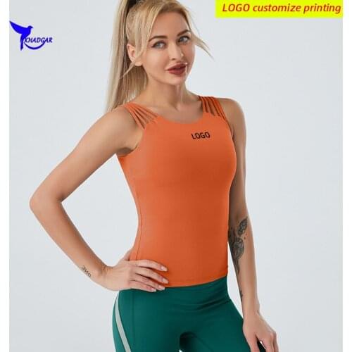 Custom LOGO Push Up Yoga Vest Women Sportswear Singlet Gym Fitness Quick Dry Tank Top Sleeveless Running Shirts Sports Bra
