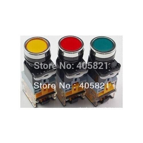 Momentary Push button switch 22mm 1NO+1NC with lamp spring return switch start pushbutton control switch