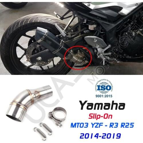 MT-03 MT03 Motorcycle Exhaust Muffler Pipe Middle Link Pipe Escape FOR YAMAHA YZF-R3 R3 R25 R30 2015 2016 Slip On Exhaust