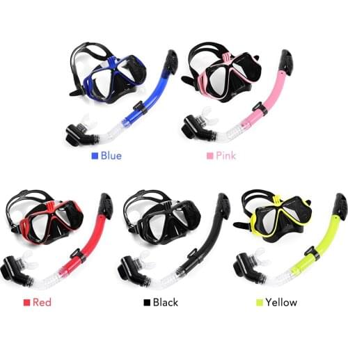 Scuba Diving Snorkel Mask Set Foldable Snorkel Goggles Anti Fog Tempered Glass Snorkel Goggles Swimming Scuba Diving Equipment