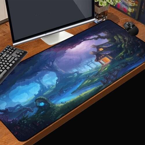 Desk mat gaming accessories anime RGB big mouse pad natural rubber non-slip waterproof LEDXXL household carpet mat
