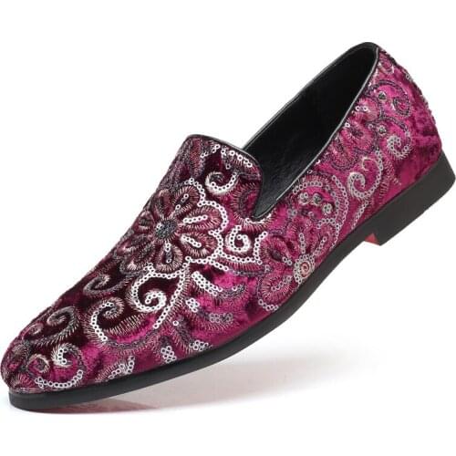 New Arrival 2021 Formal Shoes Men Dress Loafers Glitter Coiffeur Italian Shoes Men Wedding Shoes Men Elegant Erkek Ayakkabi Buty