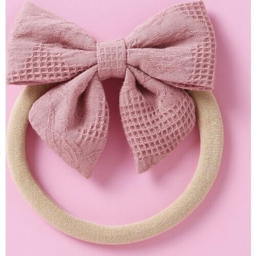 Baby Headband Cotton Girls Bows Headbands Nylon Infant Solid Color Hair Bands Traceless Toddler Turban Newborn Photo Props
