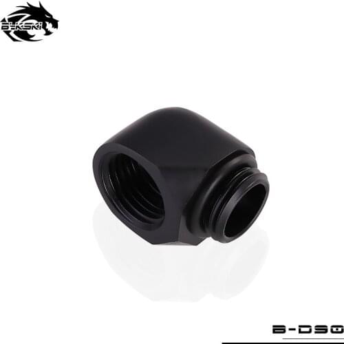 BYKSKI Black White Silver Gold G1/4'' Thread 90 Degree Fitting Adapter Water Cooling Adaptors Thread Length 10MM B-D90