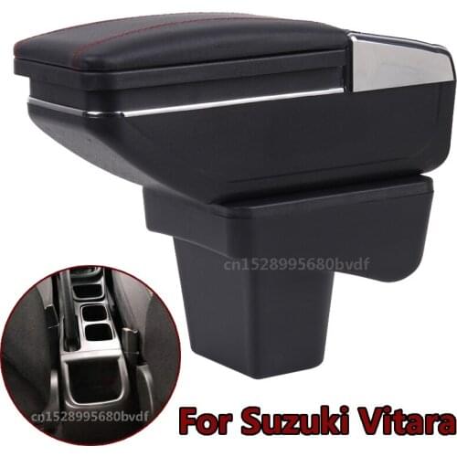 For Suzuki Vitara II Armrest Box Center console Arm Rest Central Storage Box cup holder ashtray modification accessories