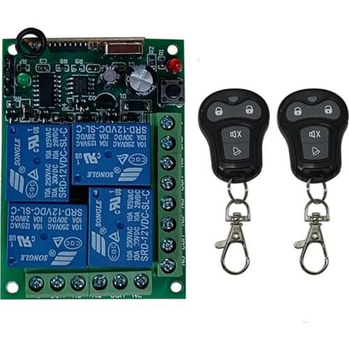 433MHz DC12V 24V 4CH 4 CH Wireless Remote Control LED Light Switch Relay Output Radio RF Transmitter And 433 MHz Receiver