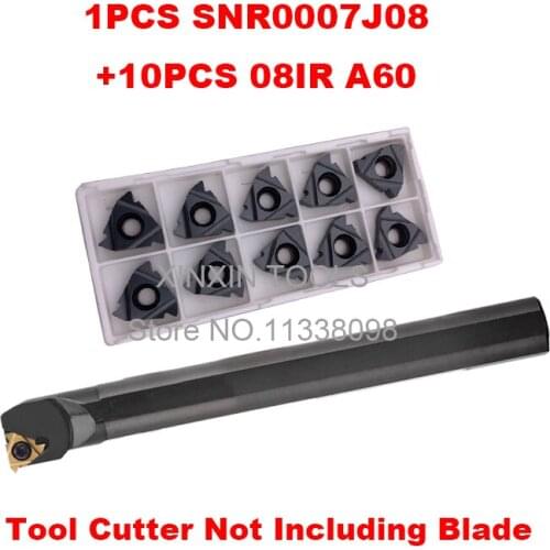 SNR0007J08 CNC Internal thread Turning tool 1pcs + 08IR A60 10pcs 11pcs/set CNC Internal thread Carbide insert