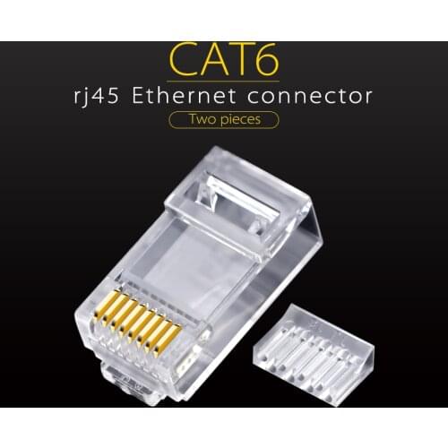 Cat6 RJ45 connector ethernet cable plug UTP 8P8C network modular with wire-loading guide UTP Connector 50pcs/lot