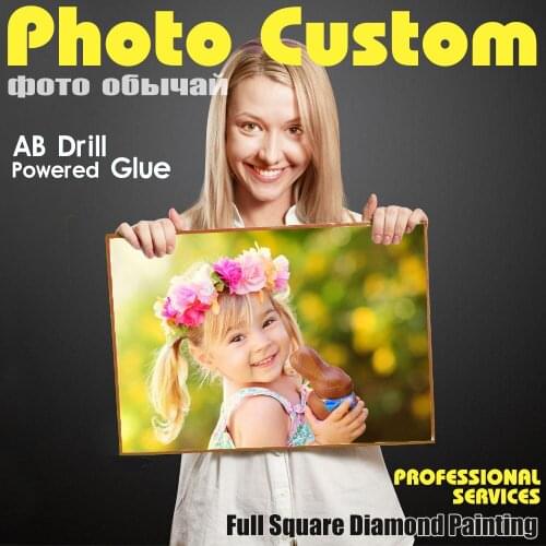 TINMI ARTS Poured Glue 5D AB Diamond Painting Photos Custom Full Drill Mosaic Picture Of Rhinestones Embroidery DIY Art GIFT