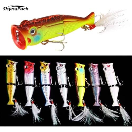 TopWater Floating Popper Fishing Lure 80mm 14.7g Artificial Hard Bait Swimbait wobblers Crankbait Fishing Lures Fishing Tackle