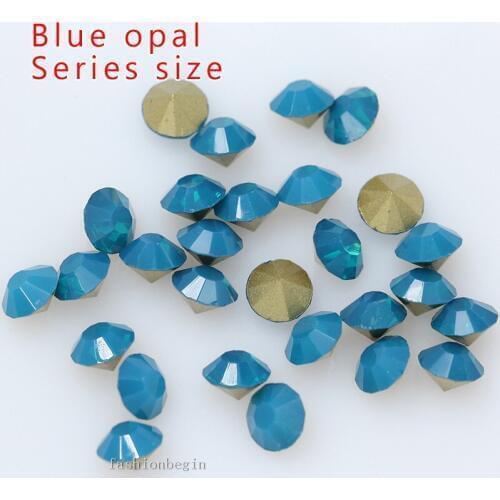 Top ss4 ss6 ss12 blue opal point back czech crystal rhinestones jewels Nail Art Hair accessories wedding decoration beads craft