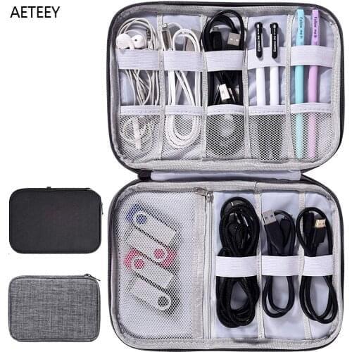 Electronic Organizer Bag Universal Travel Digital Accessories Storage Bags Portable Charger Cables Earphone Inside with Dividers