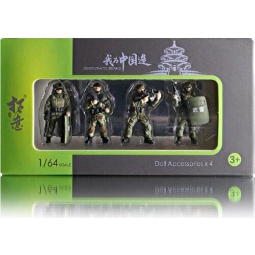 XCARTOYS DOLLS 1:64 PLA Special Forces Armed Police Snow Leopard Commando Miniature photography sandtable props resin figure