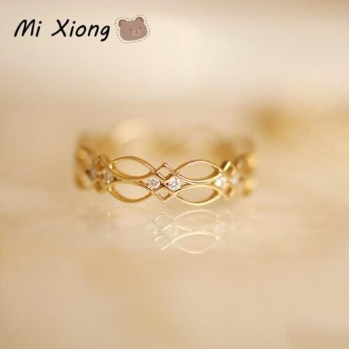 Mi Xiong Real 925 Sterling Silver Rings for Women Engagement Wedding Party Elegant Natural Diamond Luxury Jewelry Romantic Gift