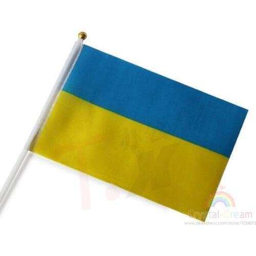 14 * 21 cm Ukraine hand signal waving flag small banner flags