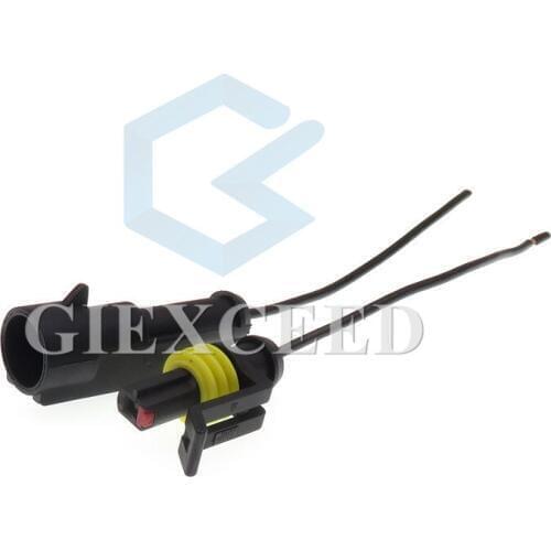2 Sets 1 Pin Super Sealed Waterproof Electrical Auto Connector Amp Car 282103-1 282079-1 Female Male With Wire Harness